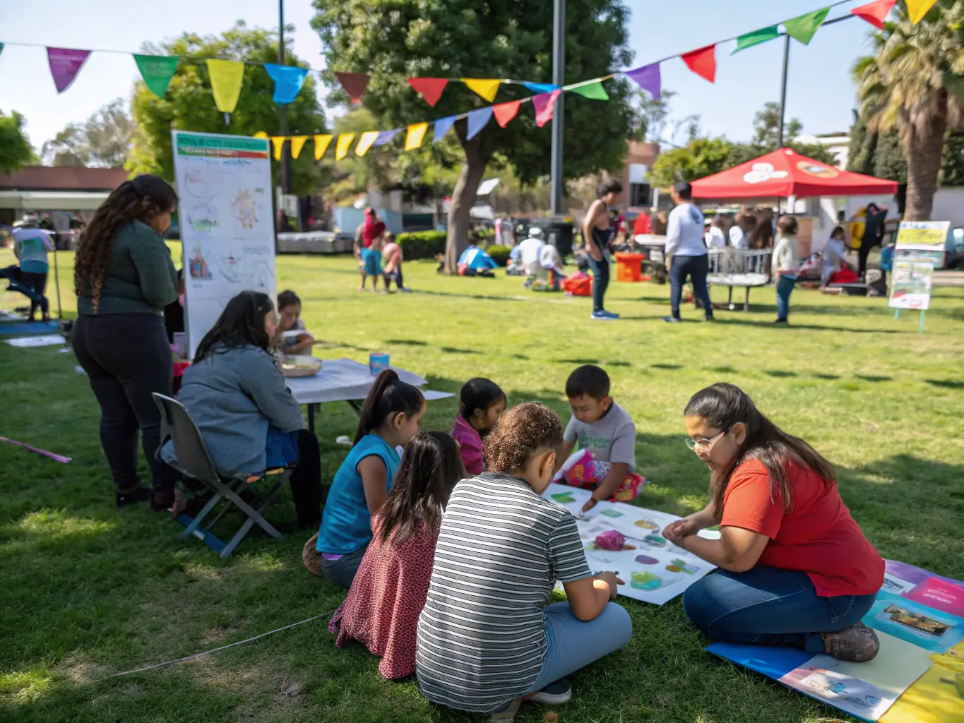 A group of members participating in a community event organized by Rallye Villeneuvois, promoting local wildlife management.